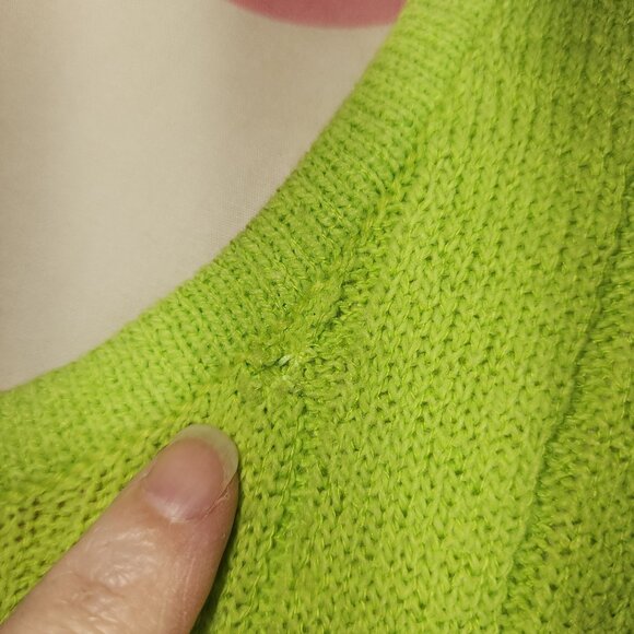 Women's Vintage Extra Point by Reference Point Lime Green Plus Size Sweater 3X - Picture 4 of 7